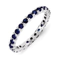 thumbnail image 4 of Auriga 925 Sterling Silver Created Sapphire Stackable Ring for Women Size- 7, 4 of 6