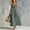 Green, variant on Women's Summer Linen Dresses Sleeveless Button Front Maxi Dress Square Neck A Line Gauze Sundress with Pockets