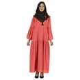 thumbnail image 1 of Bimba Robe Longue Islamique avec Foulard Hijab Imprimé Abaya en Rayonne Maxi Vêtements pour Femmes Musulmanes, 1 of 7