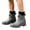 Gray, variant on Women's Waterproof PVC Ankle Rain Boots Non Slip Heel Gardening Shoes With Knit Liner