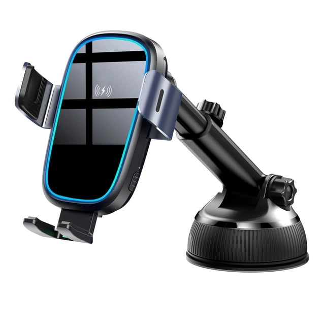 Cargador inalámbrico con soporte para teléfono de coche, carga rápida de 15 W