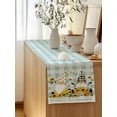thumbnail image 5 of Table Runner 90 Inches Long for Kitchen Dining, Yellow Sunflower Dresser Scarf Farmhouse, Dining Table Decorations for Wedding/Parties, Gnomes Teal Checkered Farmhouse Art 13 x 90 In, 5 of 8