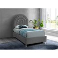 thumbnail image 2 of Meridian Furniture Lit Simple en Velours Gris Arc-en-Ciel, Fini Acrylique, 2 of 10
