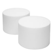 Bright Creations Cake Dummy Foam Cylinder Set - 6 In x 4 In, White, 2-Pack - Reusable Foam Craft Cylinders for Decorating Practice