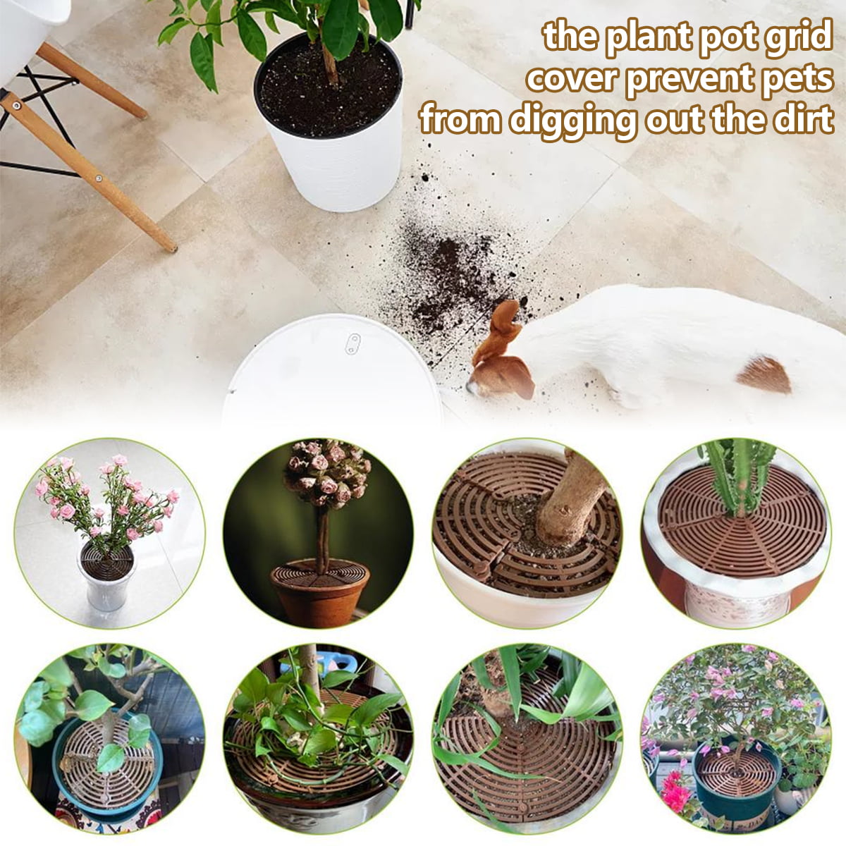 Plant Pot Hollow-out Soil Guard Cuttable Plant Pot Cover with Nails for  Home Garden Plants Use