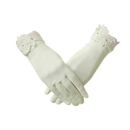

1 Pair Elegant Wedding Dress Gloves Gorgeous Matte Satin Gloves Bridal Clothes Accessories