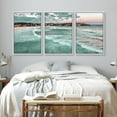 thumbnail image 3 of PixonSign Framed Canvas Print Wall Art Set Sunset Over Coastal Ocean Beach Shore Urban Architecture Photography Realism Scenic Landscape Decorative Colorful Multicolor for Bedroom - 24"x36"x3 White, 3 of 5