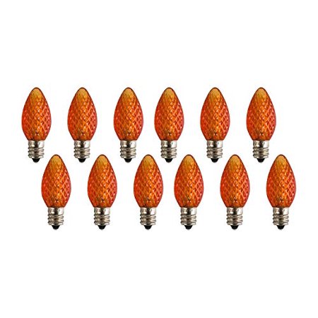 

LED C7 Bulb E12 Candelabra Base 130V 0.37W UL (Orange) 3 LEDs(Amber Pack of 12)