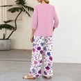 thumbnail image 6 of Lounge Sets for Women Summer Casual 3/4 Sleeve Shirts Wide Leg Pants Matching Tracksuit Sets Travel Outfits, 6 of 6