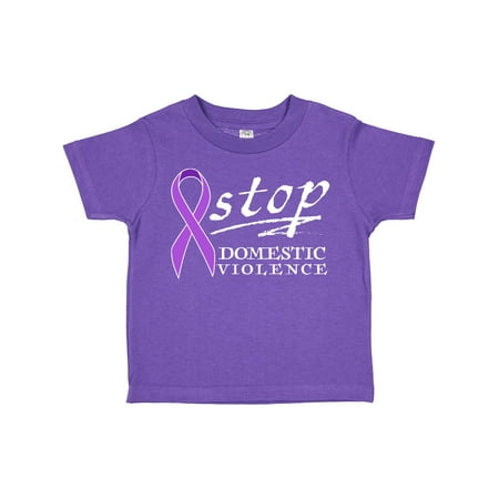 

Inktastic Stop Domestic Violence-purple Ribbon Gift Toddler Boy or Toddler Girl T-Shirt