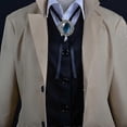 thumbnail image 4 of 26-27 Bungo Stray Dogs Dazai Osamu Cosplay Costume Wig Uniform Long Jacket Coat Suit Adult Halloween Party Costumes Outfit for Men, 4 of 4