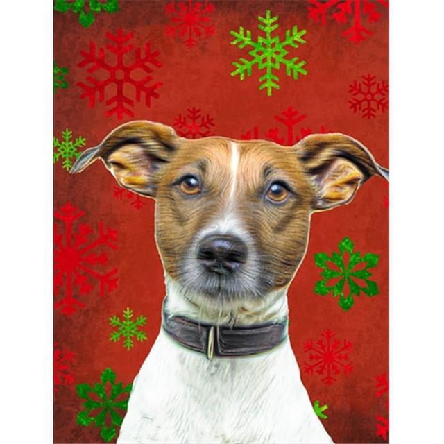 Carolines Treasures KJ1183GF Flocons de Neige Rouges Vacances Noël Jack Russell Terrier Drapeau Jardin Taille