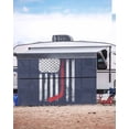 thumbnail image 5 of 4th of July RV Awning Sun Shade Screen 9'X15.3' American Flag Mesh Sunscreen Red Blue Hockey Sports Awning Shade Screen with Zipper UV Blocker Completed Kits for RV Motorhome Camper Trailer, 5 of 7