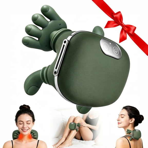 KnottyBuddy Hands Free Massager - Knotty Buddy massager with Heat, Electric Shoulder & Cervical Massager, Deep Tissue Massage, Shiatsu 4D Kneading, For Neck, Back, Shoulder