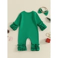 thumbnail image 6 of My First Christmas Baby Girl Outfit Santa Long Sleeve Romper Jumpsuit  one-piece  Christmas Newborn Girl Outfits Clothes, 6 of 9