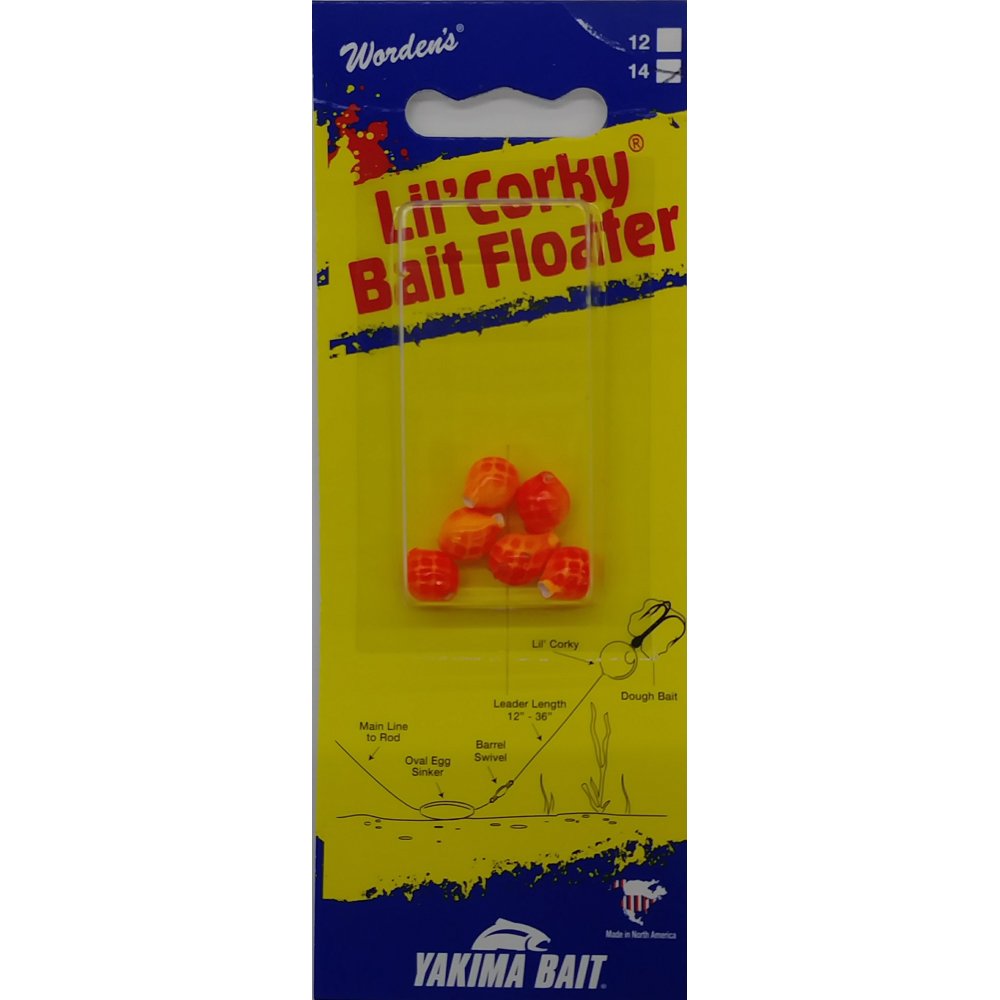 Yakima Bait Worden's Lil' Corky 1/4" Bait Floater, Egg Fluorescent, Size 14, 631 EFL Walmart