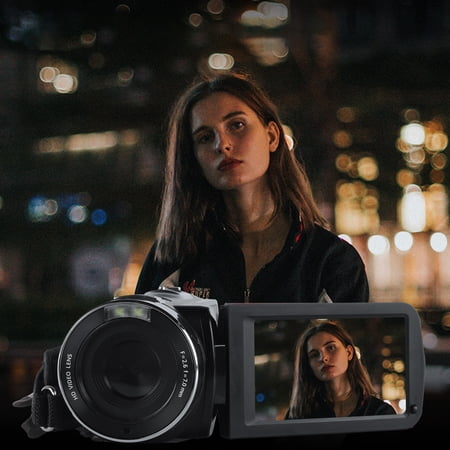 Video Camera Camcorder 1080P 30FPS Vlogging Camera with 3 Inch 270 Degree Screen 18X Digital Zoom for Travel