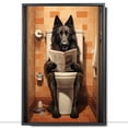 thumbnail image 2 of Belgian SheepDog Canvas Dog Canvas Wall Art for Bedroom Living Room Home Decor,Funny Dog Canvas Sitting on The Toilet Animal Pattern Office Artworks, modern wall decor, Ready to Hang, 2 of 6