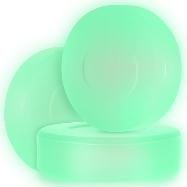 KAKOWELY 3 Pcs Mini Hockey Pucks Luminous Training Puck Diameter 2.75 Inch/Thickness 0.86 Inch For Children & Adults, Indoor And Outdoor Practice And Classic Training,2.76"X2.76"X0.87"