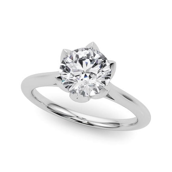 Solitaire Ring 1/3 Carat Natural Diamond ( HI Quality ) In 10K White Gold
