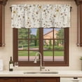 thumbnail image 6 of 2 Pack Vintage Spring Floral Valances for Windows Bedroom Living Room Window Treatments, Summer Botanical Rustic Rod Pocket Valance Drapes Short Kitchen Curtains Over Sink 54"x18", 6 of 8