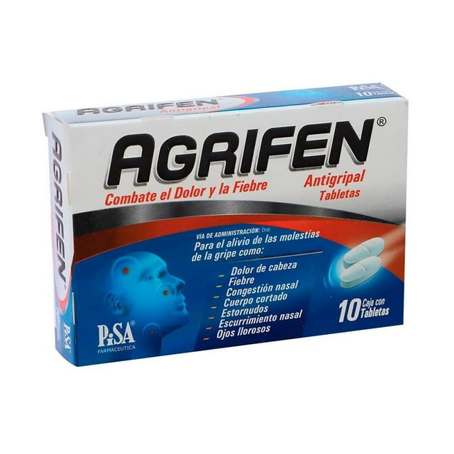Antigripal Agrifen Paracetamol 500 mg / Cafeína 25 mg 10 tabletas