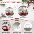 thumbnail image 6 of Welcome Sign for Front Door, Merry Christmas Round Metal Wall Art Wreaths, Xmas Tree Truck Balls Gifts Grey Wood Outdoor Indoor Wall Hanging Sign for Porch Decor Housewarming Gifts 7.9 Inch, 6 of 8