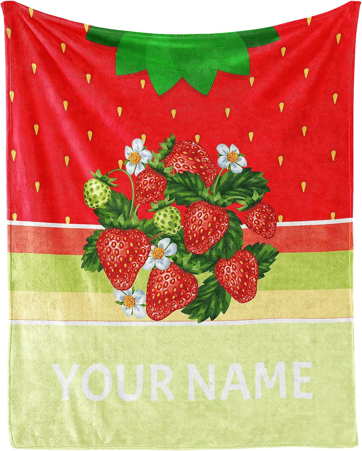 Strawberry Blanket Gifts, 40"x50" Fleece Blanket Lightweight, Soft