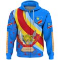 thumbnail image 3 of Sudadera con capucha y cremallera con estampado 3D vintage de la bandera de la República Democrática del Congo, cuello redondo, estilo Harajuku, informal, de calle, de manga larga, divertida para homb, 3 of 5