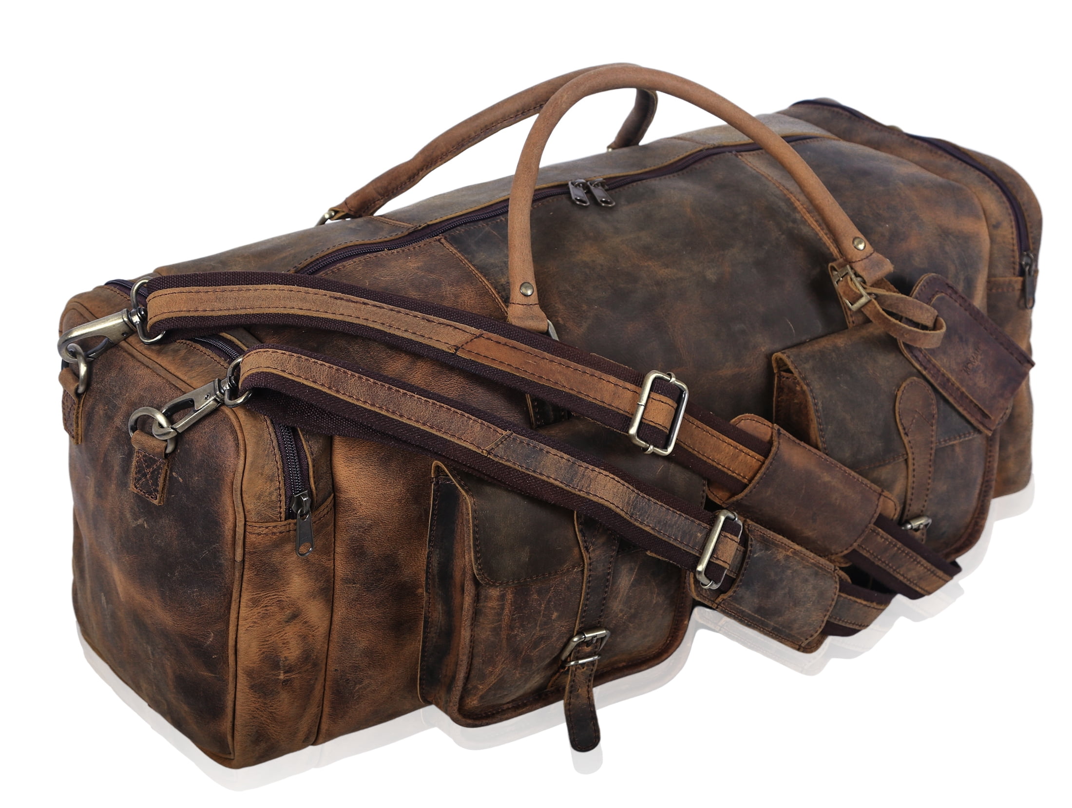 KomalC 28 inch Duffel Bag Travel Sports Overnight Weekend Leather Duffle Bag for Gym Sports Cabin Holdall bag
