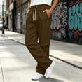 thumbnail image 6 of Iyufng Mens Knee Pleated Loose Wide Leg Casual Track Pants Drawstring Elastic Waist with Side Pockets, 6 of 9