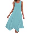 thumbnail image 2 of Kojanyu Women's Sleeveless Round Neck Casual A-Line Midi Dress - Solid & Gradient Color Options, 2 of 8