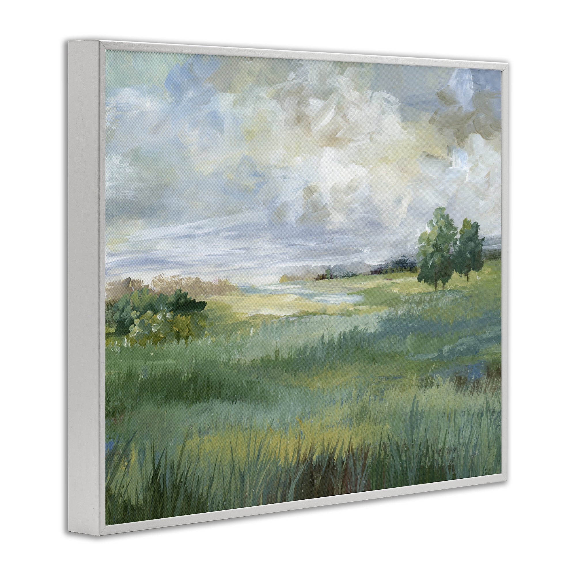 Stupell Industries Idyllic Summer Field White Framed Giclee Art, design by Nan