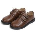 thumbnail image 3 of Rexoro Girls School Loafers Premium PU Leather Double Buckle Wedding Flats Dress, 3 of 7
