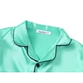 thumbnail image 5 of Beezizac Little & Big Girls Pajama Set Size 6/7 - Turquoise Satin Silky Soft Summer Teen Cute Jammies, 5 of 7