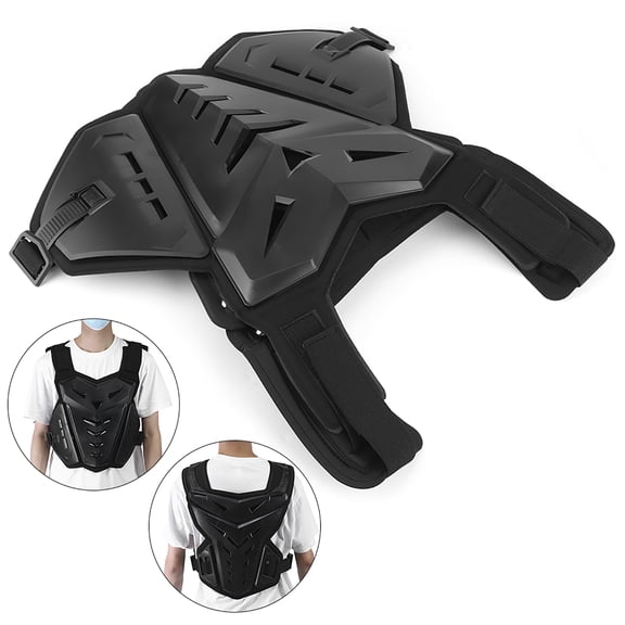 Chaleco de motocicleta a prueba de golpes transpirable protección de la espalda del pecho para montar deportes al aire libreNegro