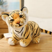 Porfeet Plush Toy Rich Facial Complexion Elastic Texture Bright Color Tiger Cuddle Baby Plush Toy for Children,Brown 23cm