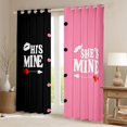 thumbnail image 2 of jejeloiu Mr And Mrs Black Out Curtains,Couple Gifts Curtains Pack of 2 (42x63 Each),Pink Black Bedroom Curtains For Men Women,Super Cozy Room Decor, 2 of 6