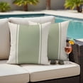 thumbnail image 4 of Sage Green Vintage Outdoor Waterproof Pillow Covers, Geometric Stripes Simple Lines Decorative Square Throw Pillowcase Sofa Cushion Sham for Patio/Couch/Chair, 20"x20" 2 Pack, 4 of 8