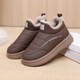 thumbnail image 5 of Womens Winter Warm Platform Snow Boots Faux Furry Lined Slip On Ankle Booties Comfortable Outdoor Non Slip Work Shoes Brown Size 7, 5 of 8