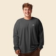 thumbnail image 3 of Dalix UFO Embroidered Cotton Classic Fit Long Sleeve Crewneck Tee Shirt Mens in Asphalt Gray 4XL XXXX-Large, 3 of 5