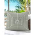 thumbnail image 4 of Outdoor Pillows Waterproof, Sage Green Striped Throw Pillows with Inserts Included, Farmhouse Stripes Geometric Abstract Indoor Outdoor Decorative Lumbar Pillow for Bed/Couch/Patio 18"x18", 1Pcs, 4 of 8