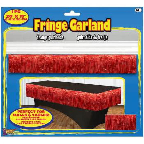 TINSEL FRINGE GARLAND-RED