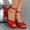 Red, variant on Viluyesy Women's Block Heels Sandals, Peep Toe Adjustable Ankle Strap Comfortable Wedding Party Office Shoes Black 5.5