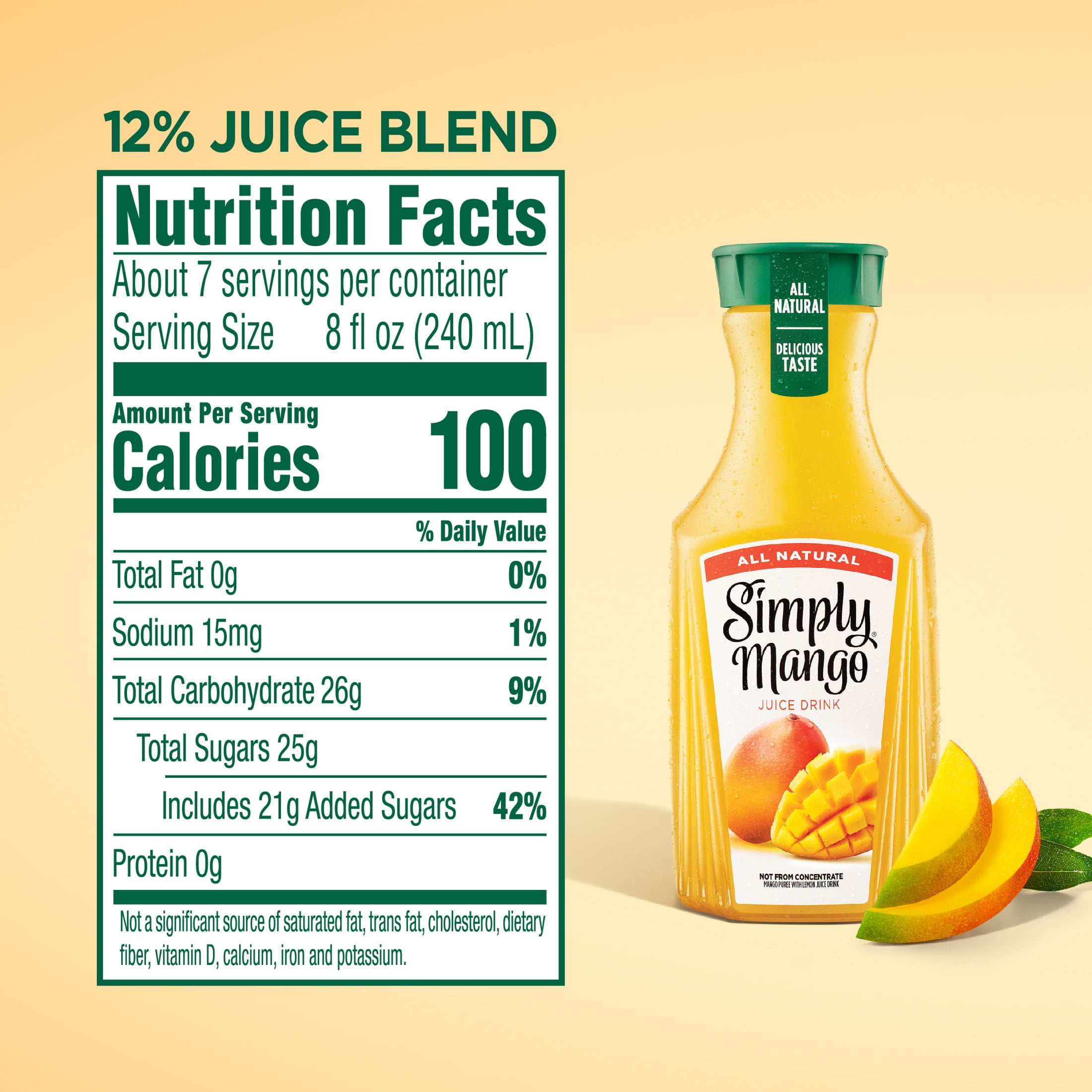 Simply Mango Juice Drink Bottle, 52 fl oz