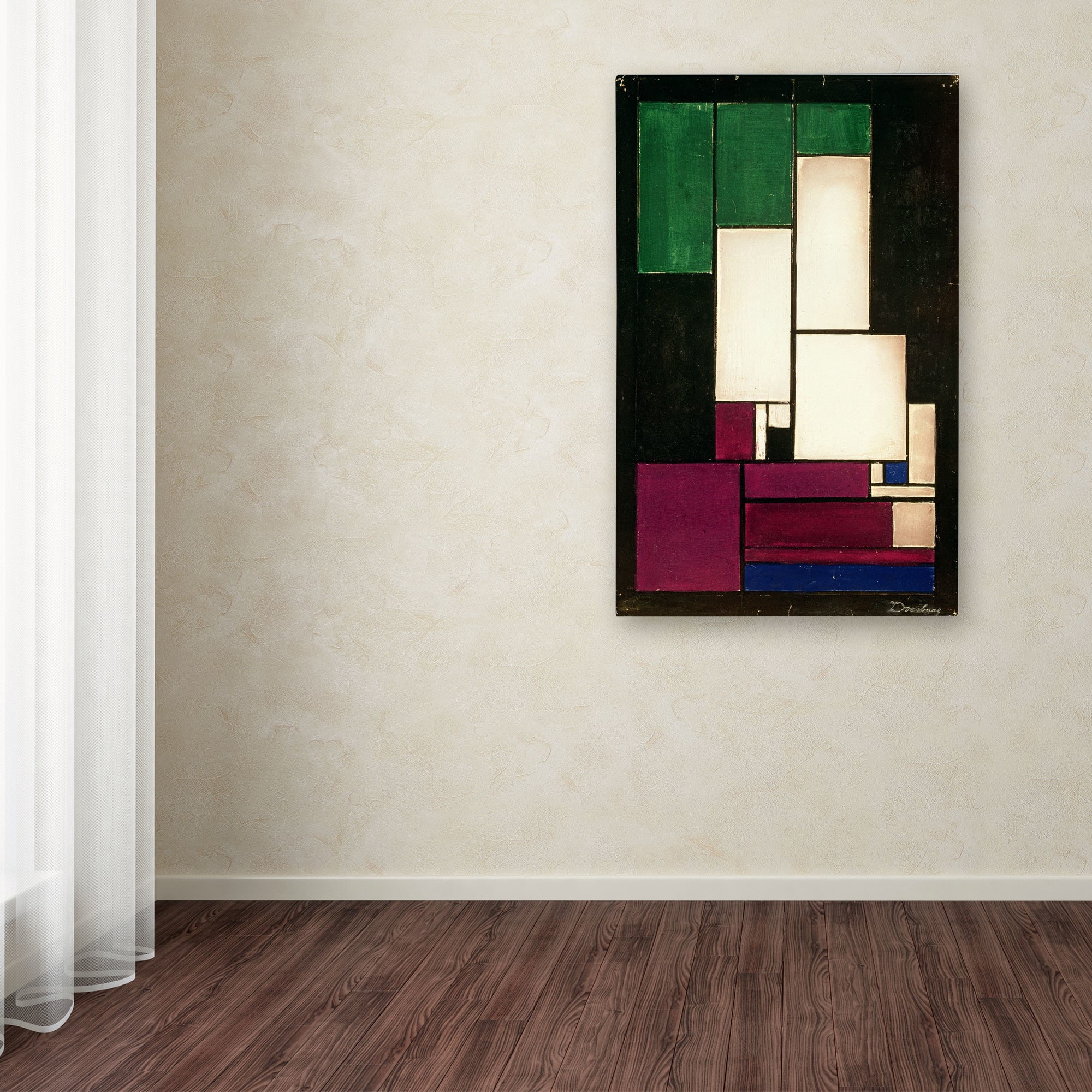 Trademark Fine Art "Composition, 1922" Canvas Art by Theo van Doesburg