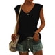 thumbnail image 2 of Camiseta básica de verano para mujer, holgada, con cuello en V y manga corta, sin mangas., 2 of 4