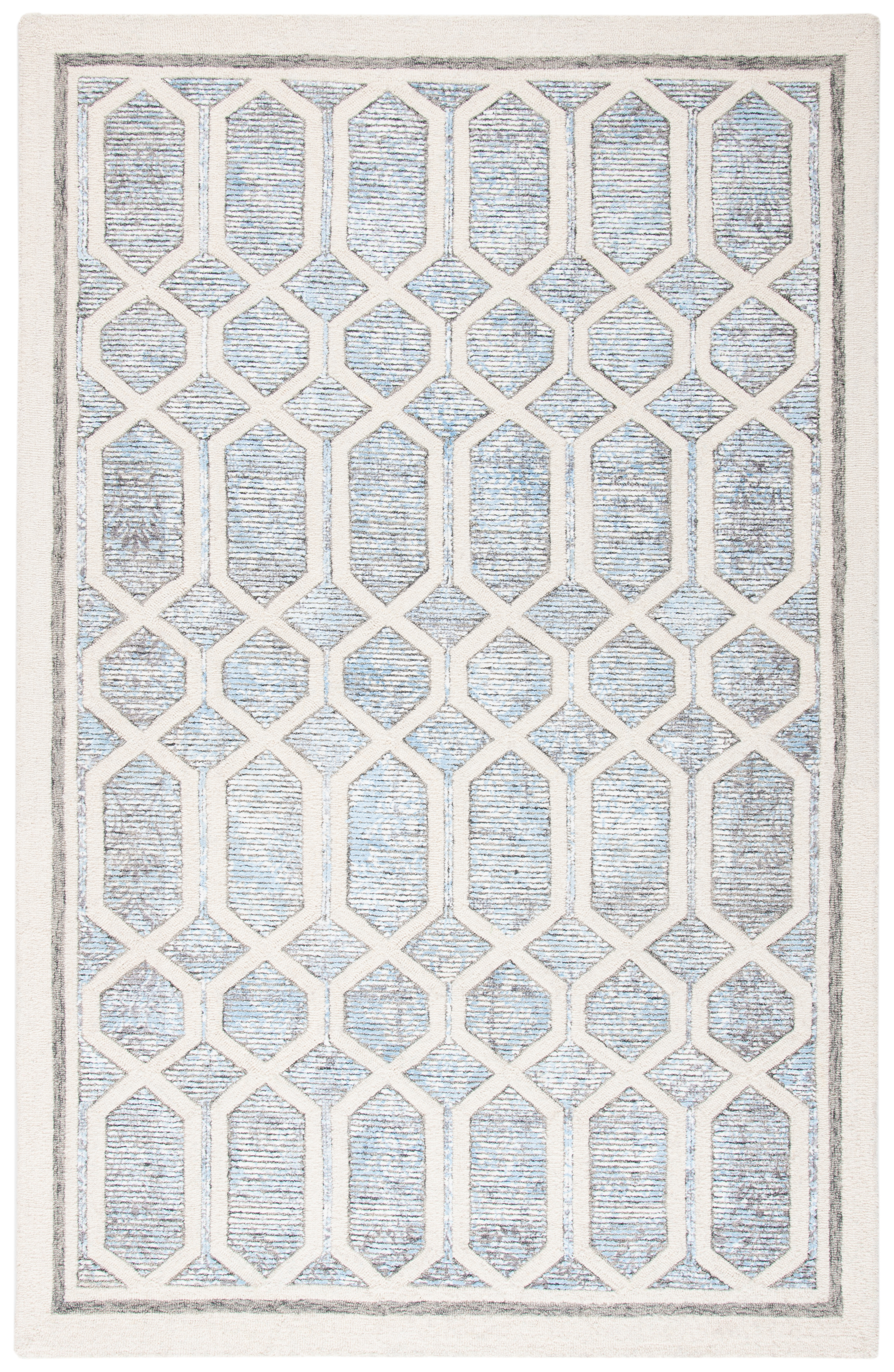 SAFAVIEH Artistry Jorie Geometric Area Rug, Ivory/Blue, 6' x 9'