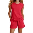 thumbnail image 2 of Mifsaly Girls Boys 2 Piece Summer Outfits Sleeveless Tank Top and Shorts Breathable Lightweight Kids Solid Casual Playwear, 2 of 5