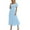 Light Blue, variant on Ahuyic Summer Plus Size Dress For Women, Womens Short Sleeve Square Neckline Casual Dress, Womens Fashion Solid Color Short Sleeve Pleated Dresses Long Dress Midi Maxi Dress